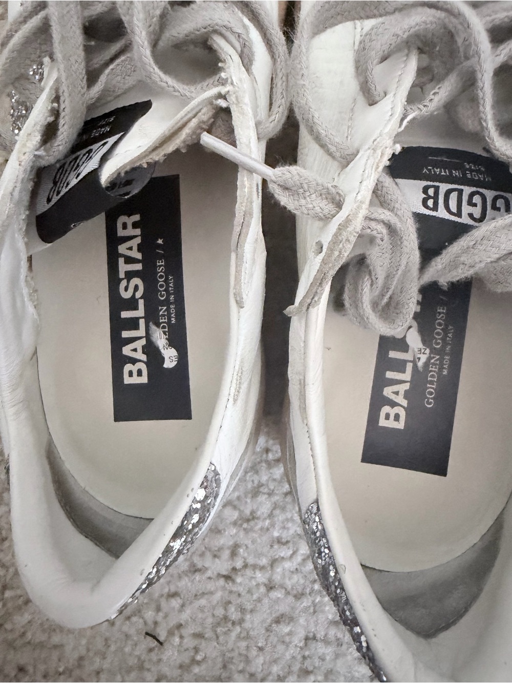 Golden Goose White Leather Sneakers with Silver Star - Picture 5 of 8